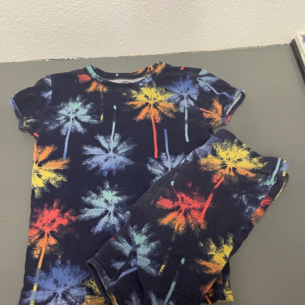 Old Navy Unisex Kids Vibrant Colored Palm Tree Sleepwear/Size L or 10